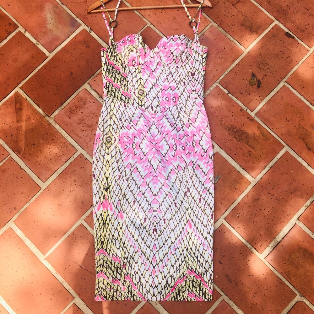 Vintage Just Cavalli SnakePrint Mini Bustier Dress